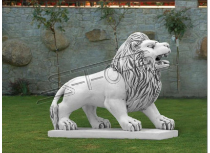 Figure décorative de lion pour jardin Statue de jardin de patio Sculpture Sculptures